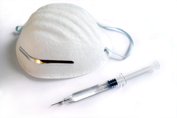 syringe and surgical mask