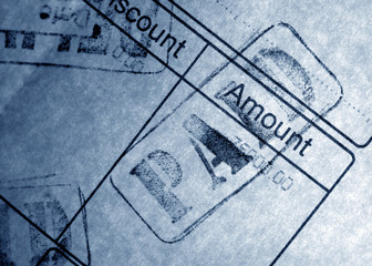 Close up of financial Invoice