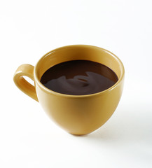 Chocolate cup isolated on white background.