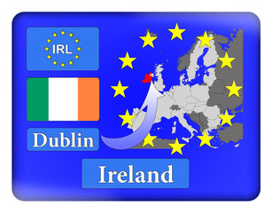 3D-Button Europäische Union - Irland