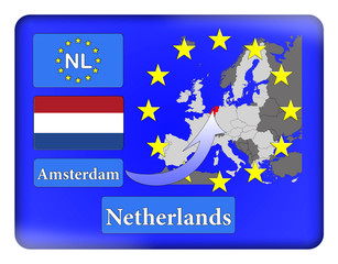 Obraz na płótnie Canvas 3D-Button Europäische Union - Niederlande