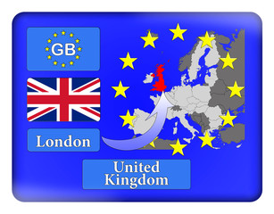 Obraz na płótnie Canvas 3D-Button Europäische Union - Vereinigtes Königreich