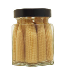 baby corn in a glass jar