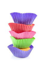 Home made cupcakes over white background