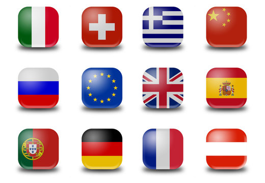 Flag Set Mini Buttons