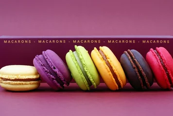 Photo sur Plexiglas Macarons assortiment de macarons appétissants