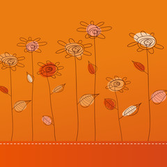 Illustration with flowers. Vector