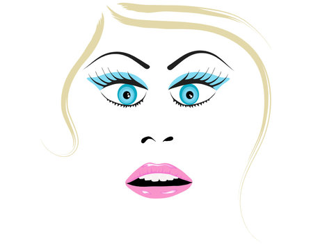 Beautiful woman face - vector illustration