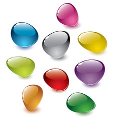 set of vector colorfull abstract glass stones