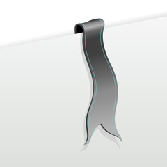 Grey ribbon for your text. Vector art