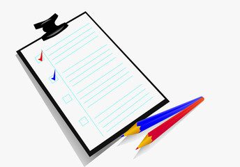 paper board and two pencils