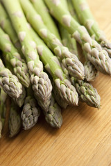 Asparagus on Wood Cutting Board