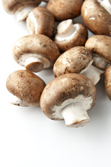 Cremini Mushrooms Isolated on White