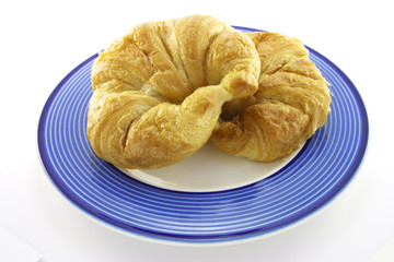 Two Croissants on a Plate