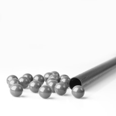 paintballs and barrel