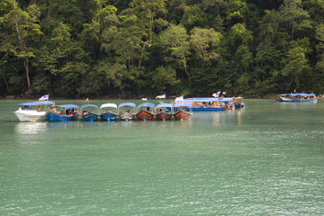 Boats on the island Lankawi, Dayang bunting Nationalpark,Malaysia,