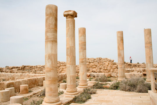 Säulen in den Ruinen der antiken Stadt Gerasa, Jordanien