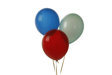 Three balloons isolated on white