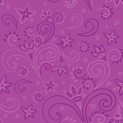 Fototapeta na wymiar violet seamless flower pattern