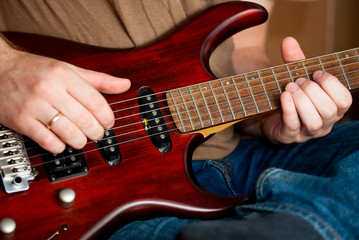 Fototapeta na wymiar Playing guitar