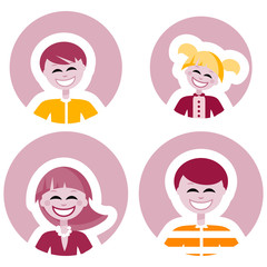 Happy family vector icons, logo element, decoration