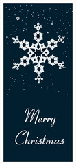 Merry christmas card with snowflakes