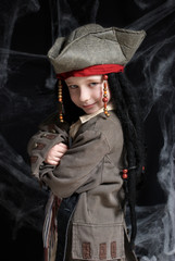 Fototapeta premium Little boy wearing pirate costume