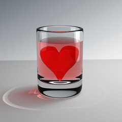 heart in glass