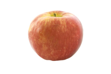 Green fresh apple. Macro. isolated white