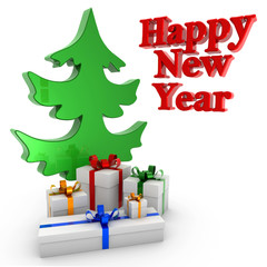 Arbol de navidad con regalos