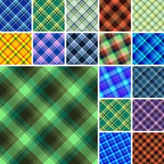 Big collection of seamless plaid patterns