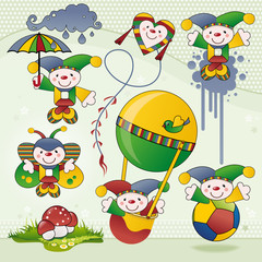 Obraz na płótnie Canvas cute characters and elements for design