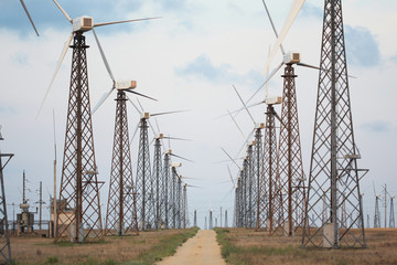 Wind turbines farm