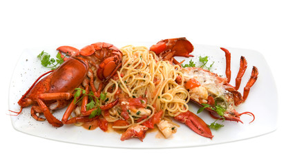 Spaghetti with lobster