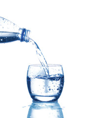 pouring water from a bottle