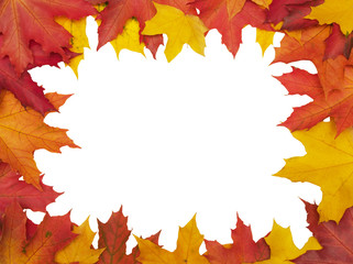 Naklejka na ściany i meble Autumn leafs frame (clipping path isolation)