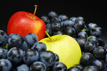 Fruits on black