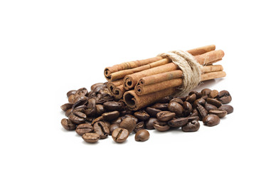 coffee beans and cinnamon