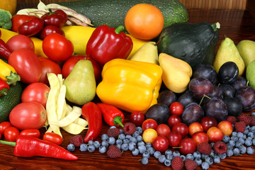 Fruits and vegetables.