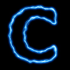 electric lightning letter or font