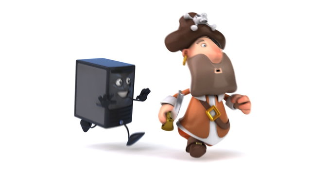 Ordinateur apr&egrave;s un pirate