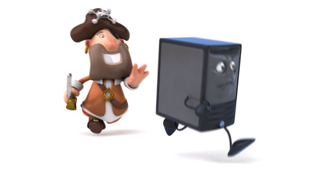 Pirate et ordinateur