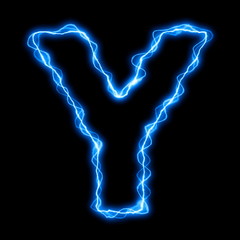 electric lightning letter or font