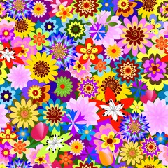 Abstract seamless  floral pattern (vector)