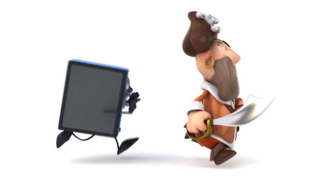 Ordinateur apr&egrave;s un pirate