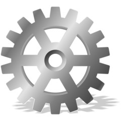 Gear with shadow. Vector design element.