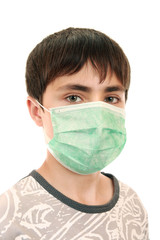 15-year-old boy in the medical mask