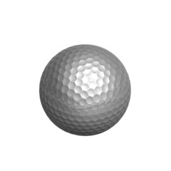 silver golf-ball isolated on white