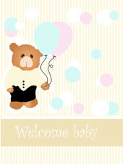 Baby arrival card - vector illustration