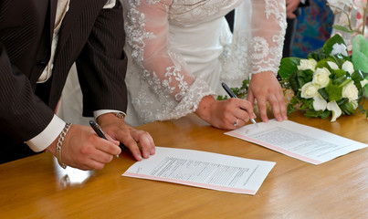 Signature des mariés